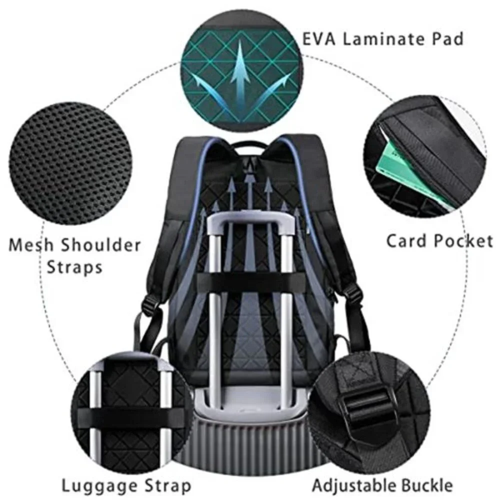 Waterproof Laptop Backpack USB Charging Travel Work College Daypack 15.6”